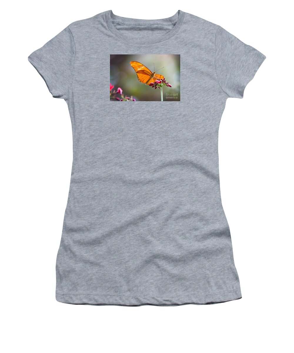 Butterfly Women's T-Shirt featuring the photograph Stained Glass Wings by Sharon McConnell