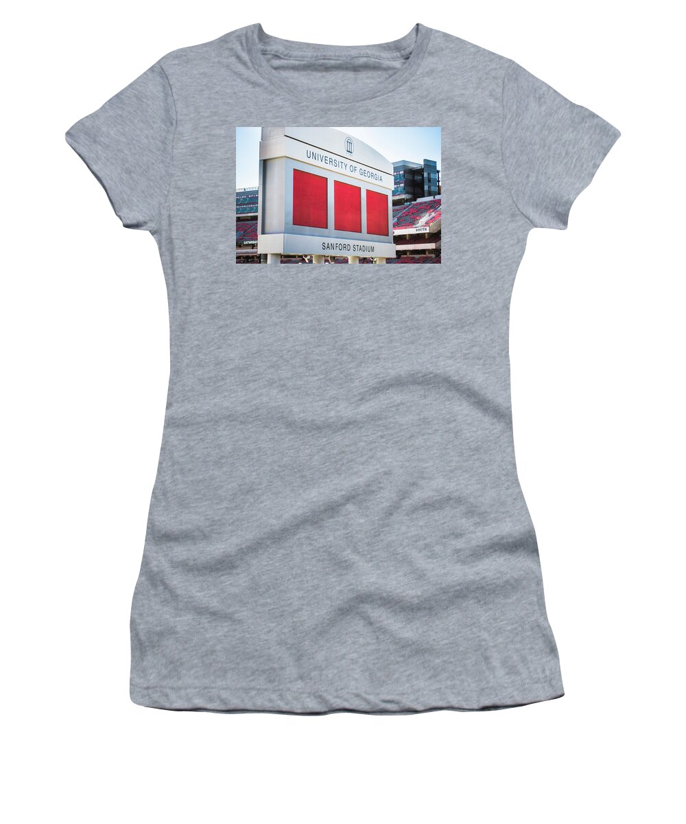 Georgia Women's T-Shirt featuring the photograph Standing Tall Over Sanford Stadium by Parker Cunningham
