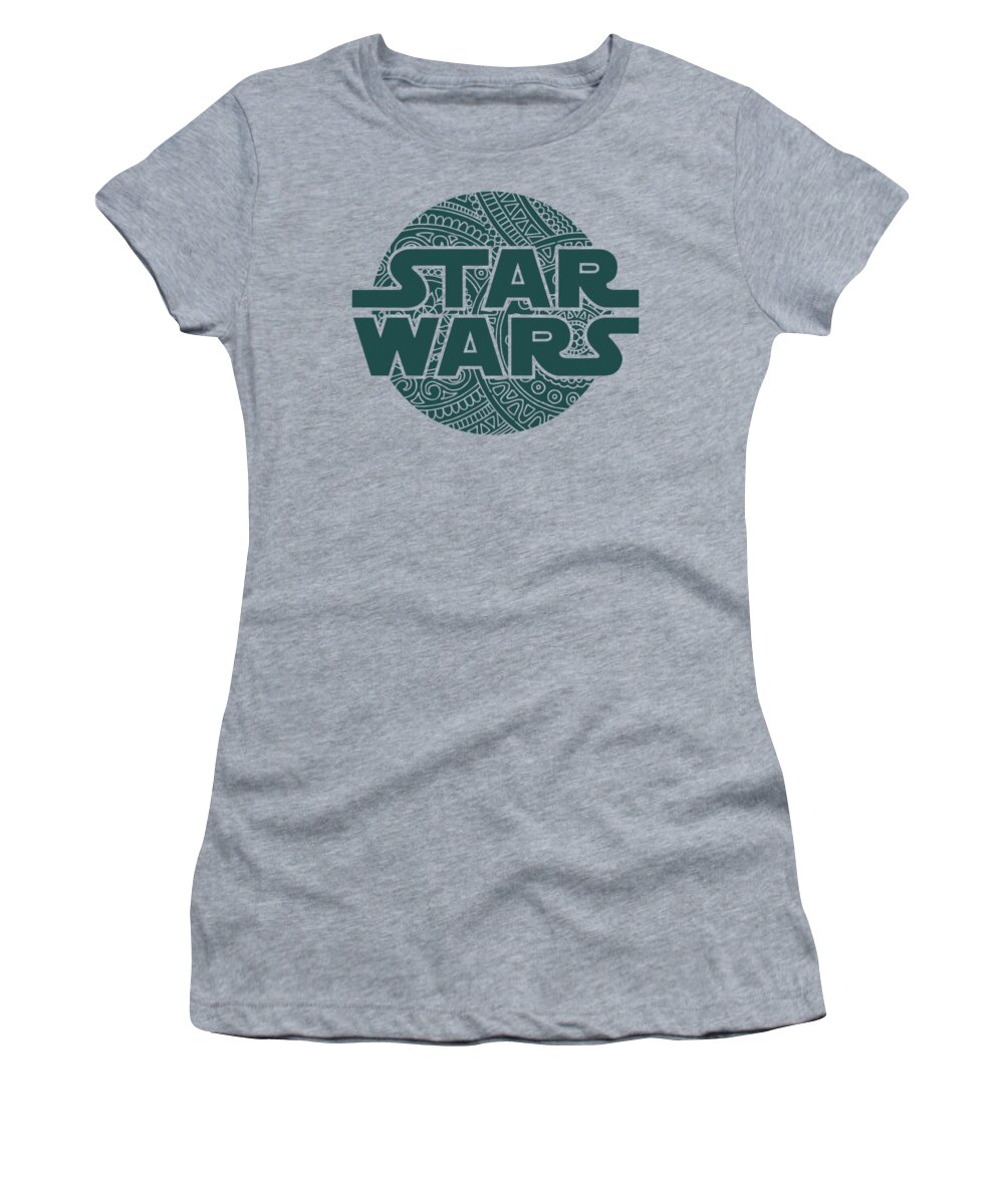 Star Wars Women's T-Shirt featuring the mixed media Star Wars Art - Logo - Blue 02 by Studio Grafiikka