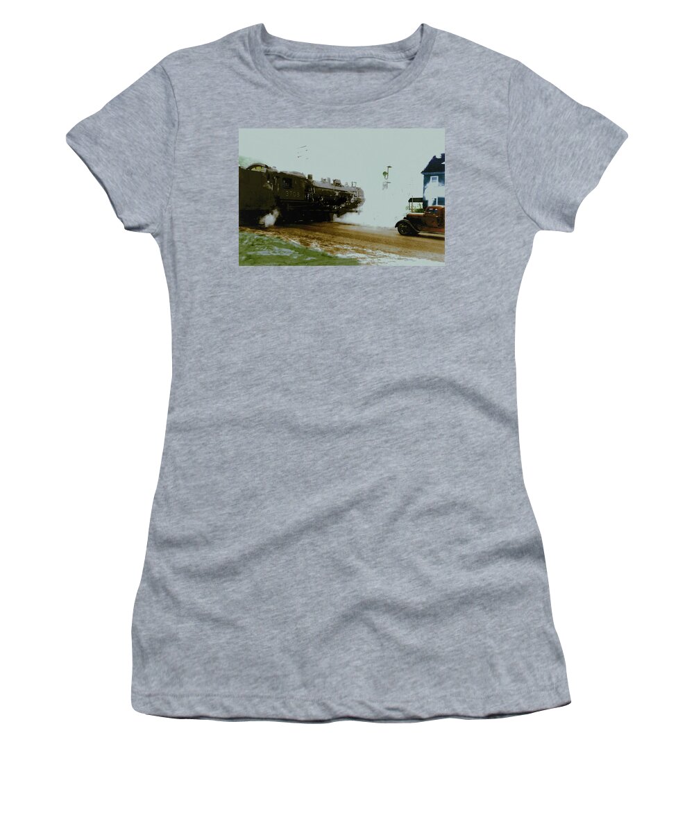 Railroad Women's T-Shirt featuring the digital art Steam by Cliff Wilson