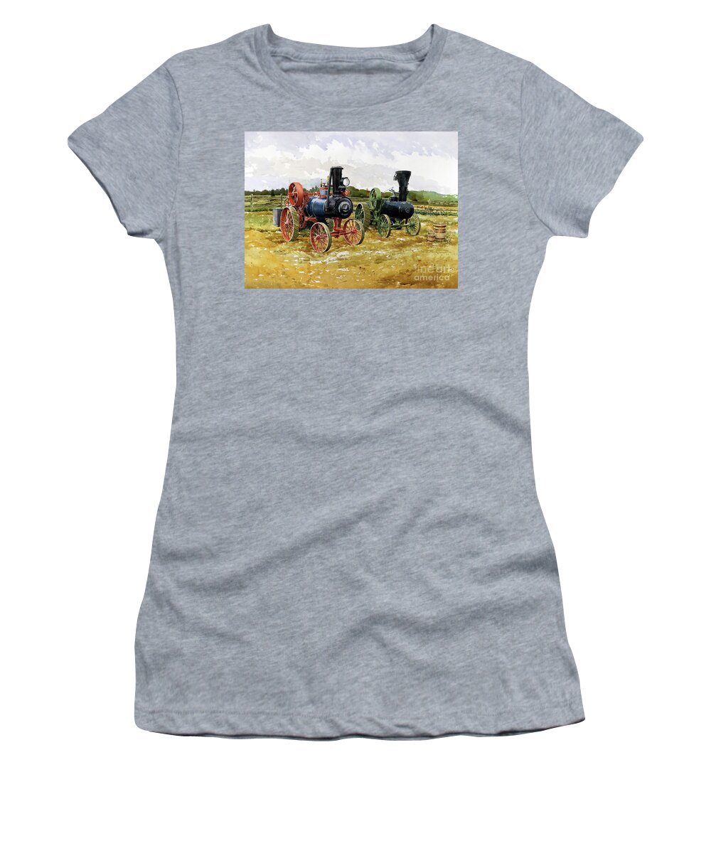 Steam Era Women's T-Shirt featuring the painting Steam Era by William Band