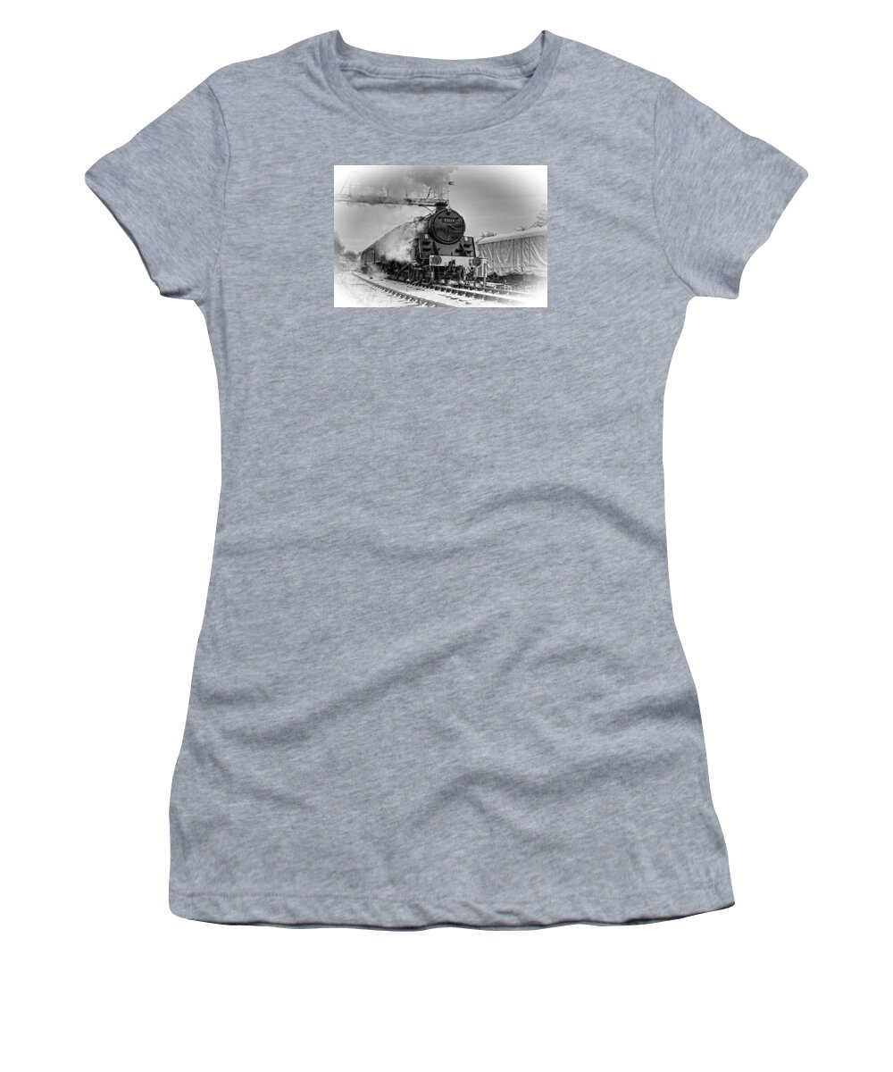 Steam Women's T-Shirt featuring the photograph Steam Locomotive 73129 by David Birchall