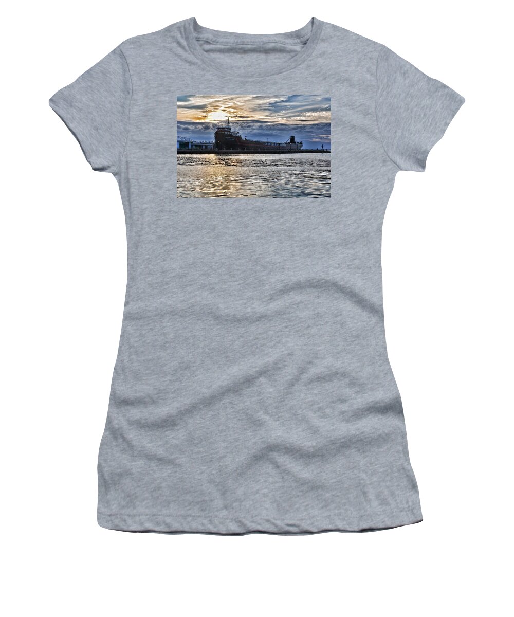 Steamship Women's T-Shirt featuring the photograph Steamship William G. Mather - 1 by Mark Madere