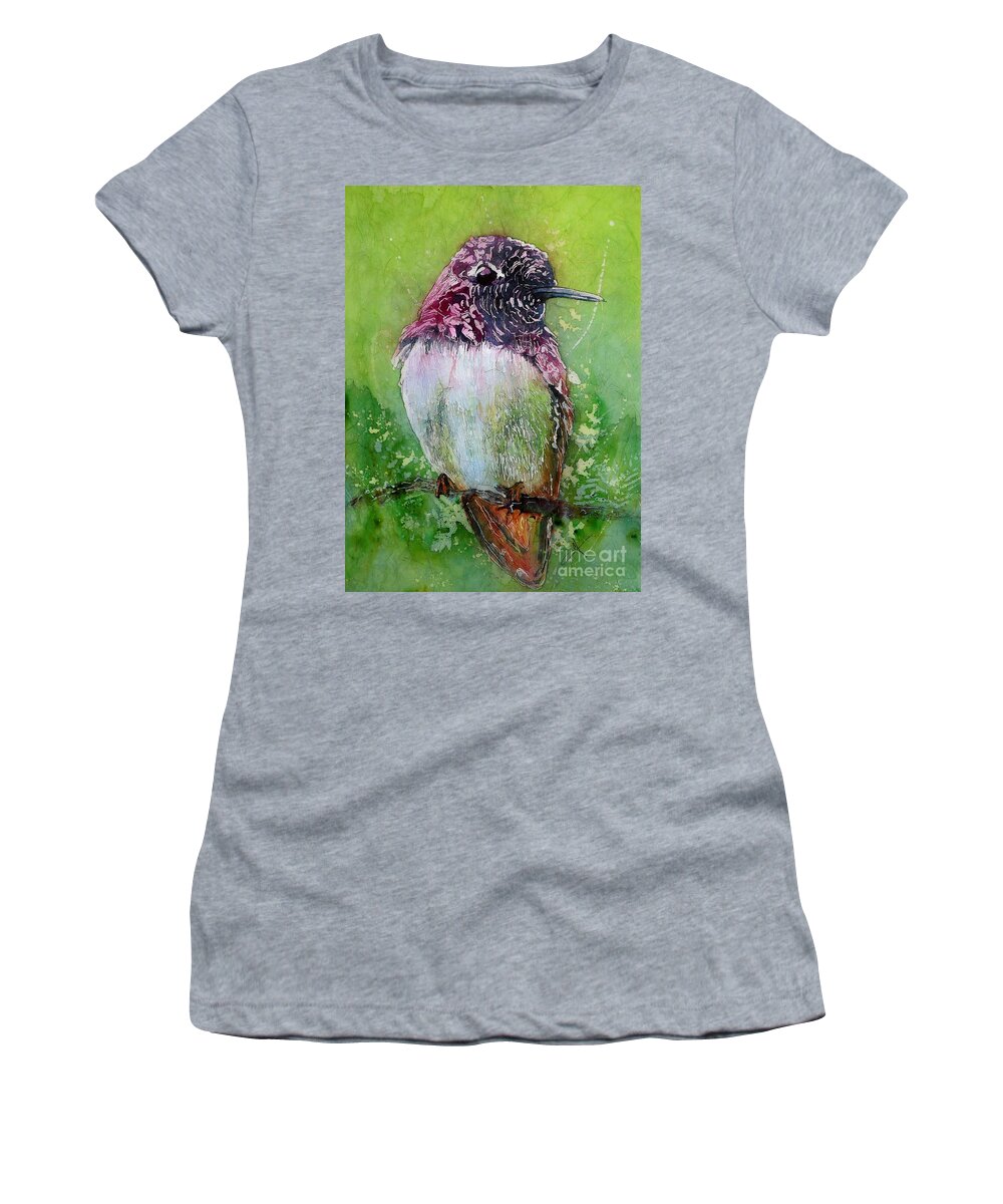 Hummingbird Women's T-Shirt featuring the mixed media Still for a Moment II by Carol Losinski Naylor