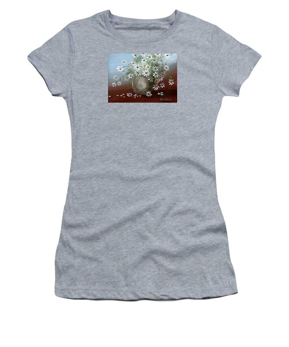 Flowers Women's T-Shirt featuring the painting Still Life With Daisies by Denise F Fulmer