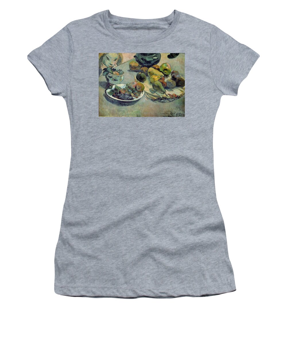 Still Life With Fruit Women's T-Shirt featuring the painting Still Life with Fruit by Paul Gauguin