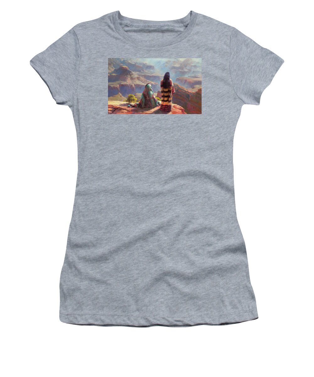 Southwest Women's T-Shirt featuring the painting Stillness by Steve Henderson