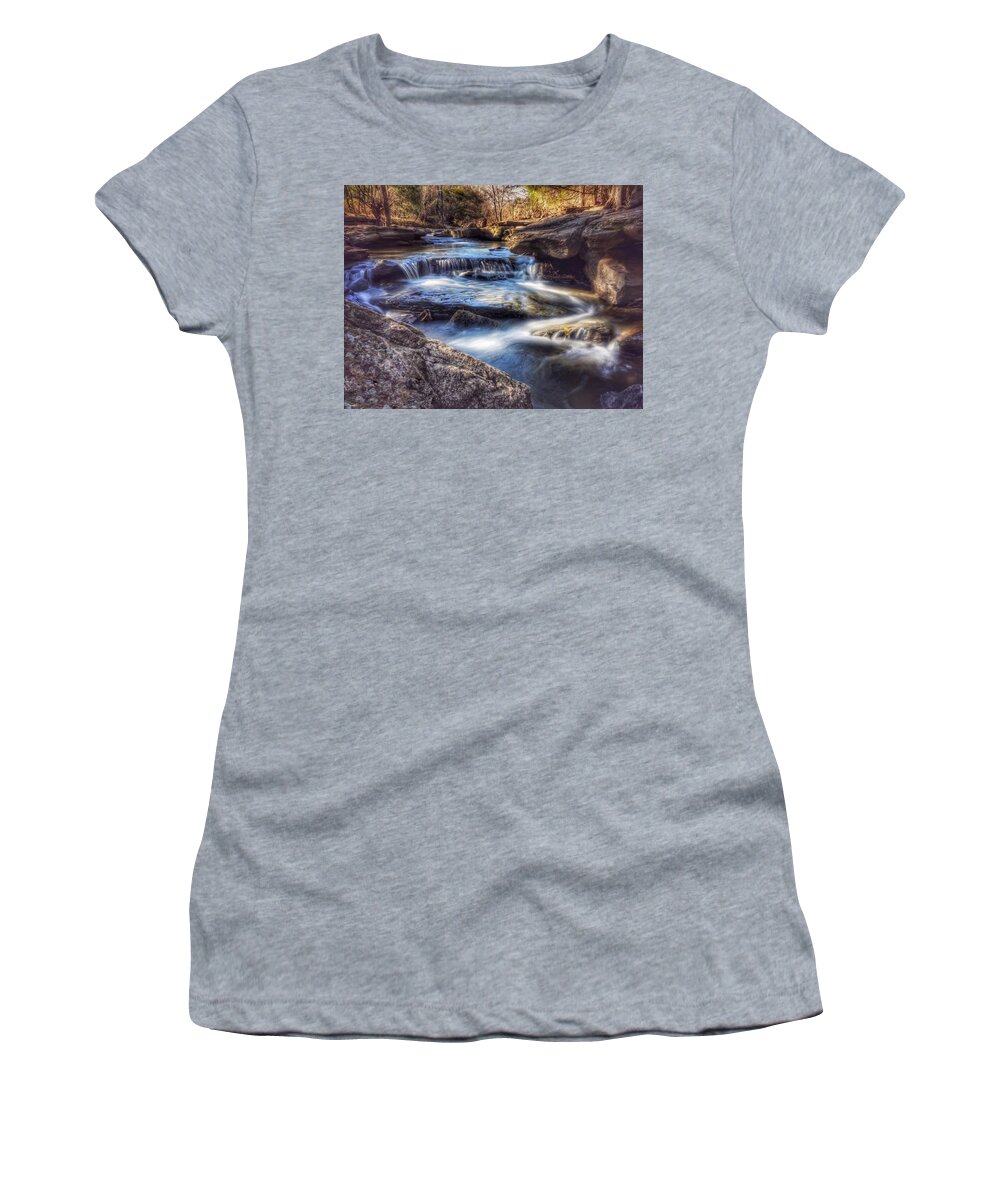 Waterfall Women's T-Shirt featuring the photograph Stone Creek Sideview by Doris Aguirre