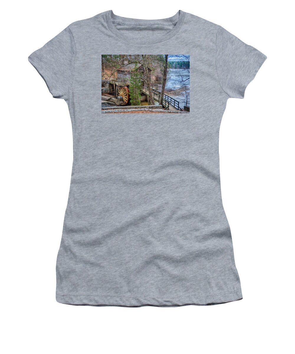 Stone Mountain Women's T-Shirt featuring the photograph Stone Mountain Park In Atlanta Georgia by Alex Grichenko