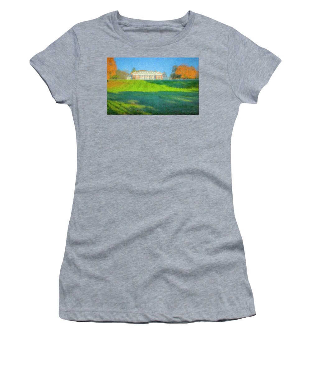 Stonehill College Women's T-Shirt featuring the painting Stonehill College in October by Bill McEntee