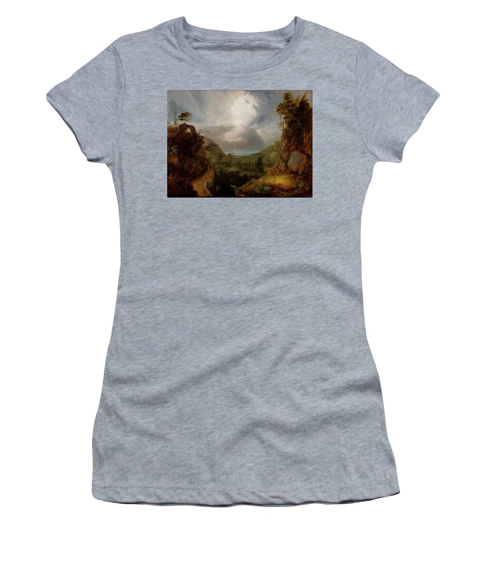 Thomas Cole (1801-1848) Women's T-Shirt featuring the painting Storm King by MotionAge Designs
