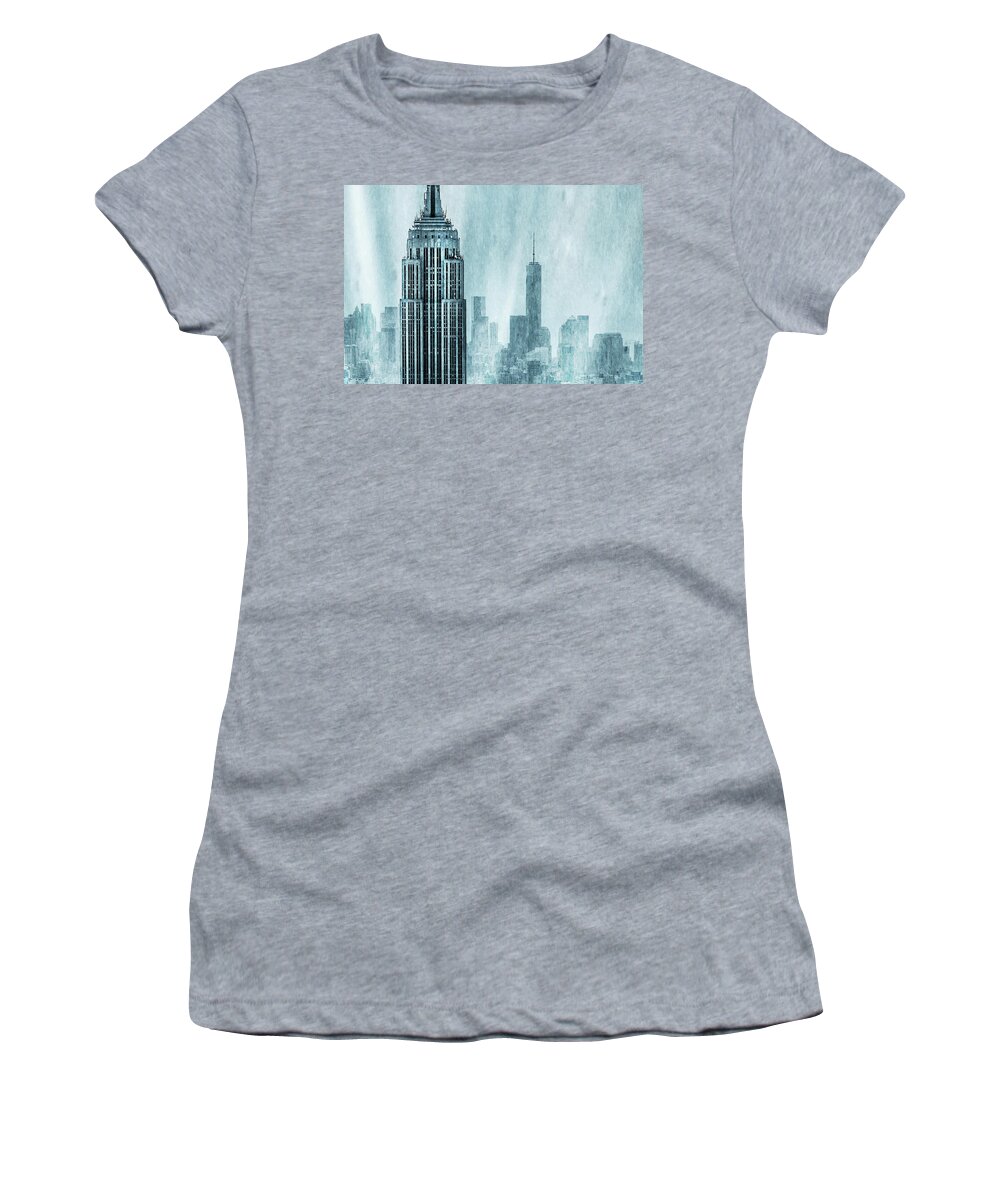 Empire State Building Women's T-Shirt featuring the digital art Storm Troopers by Az Jackson