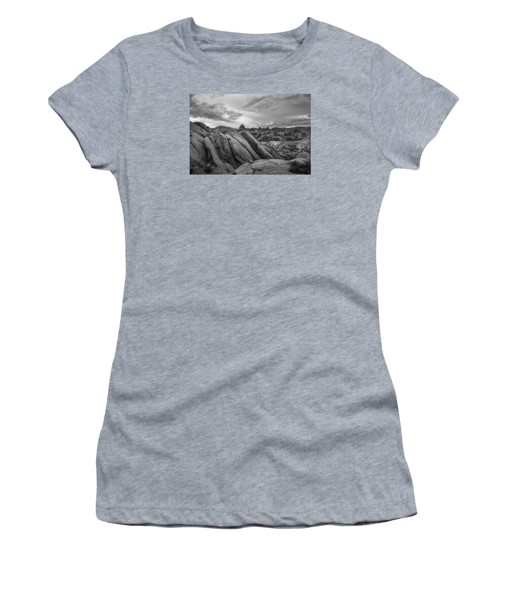 Alabama Hills Women's T-Shirt featuring the photograph Stormy Afternoon at Alabama Hills by Dusty Wynne