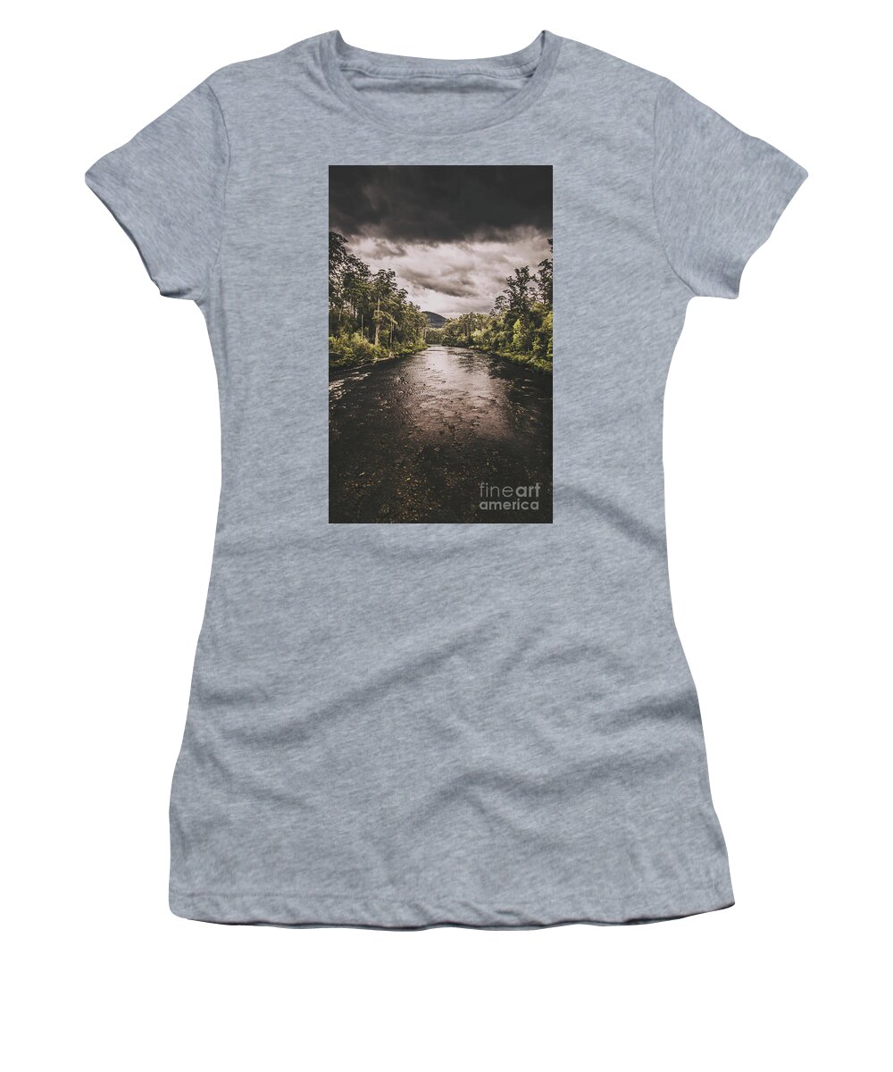 River Women's T-Shirt featuring the photograph Stormy streams by Jorgo Photography