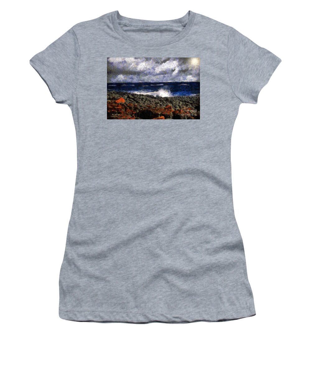 Landscape Women's T-Shirt featuring the painting Stormy Sunrise by RC DeWinter