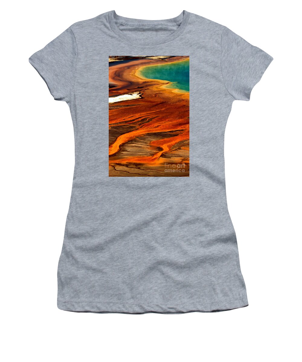 Grand Prismatic Women's T-Shirt featuring the photograph Streams Of Algae Mats by Adam Jewell