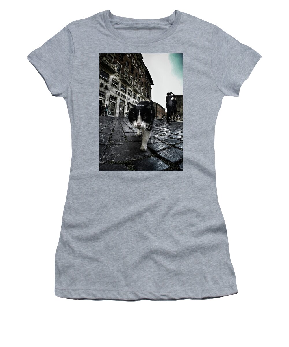 Cat Women's T-Shirt featuring the photograph Street Cat by Nicklas Gustafsson