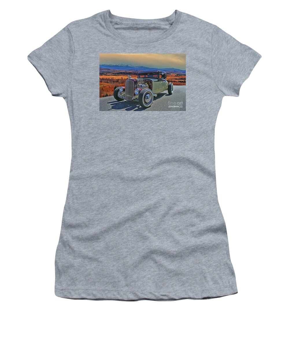 Cars Women's T-Shirt featuring the photograph Street Rod in Calgary by Randy Harris