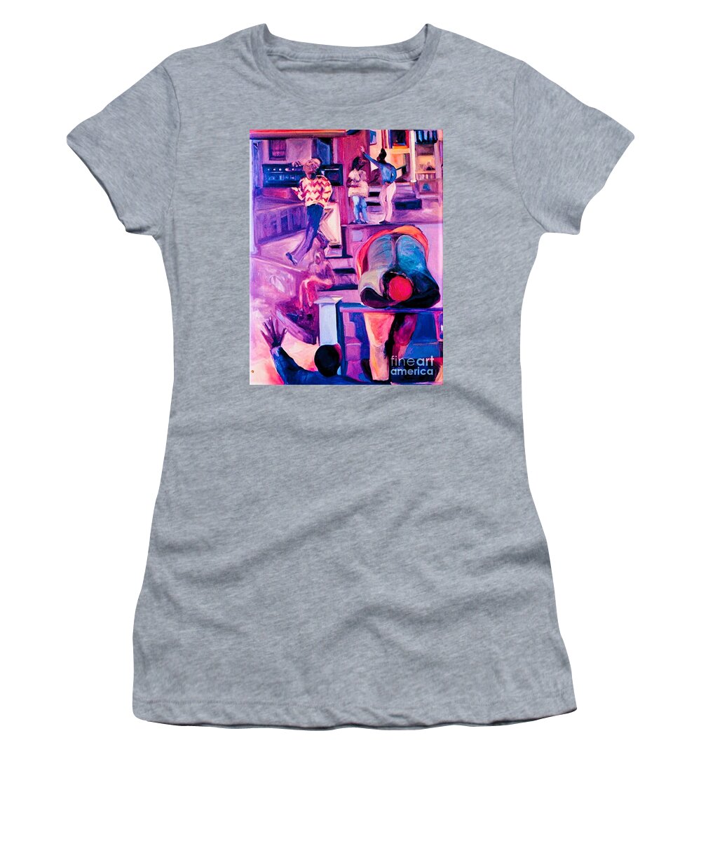 Watercolor Painting Women's T-Shirt featuring the painting Street Scene 2 by Daun Soden-Greene