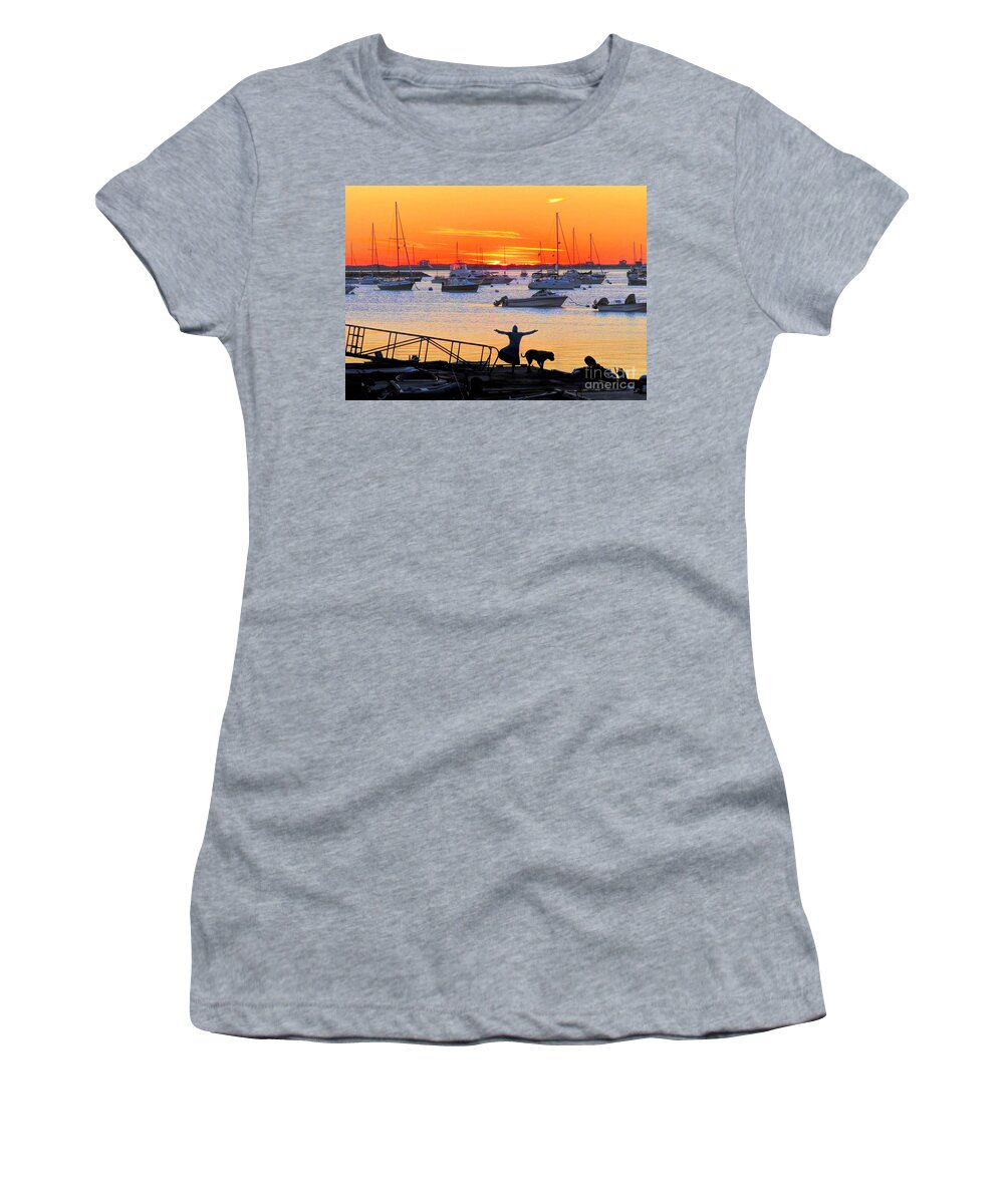 Janice Drew Women's T-Shirt featuring the photograph Strike a Pose at Sunrise by Janice Drew