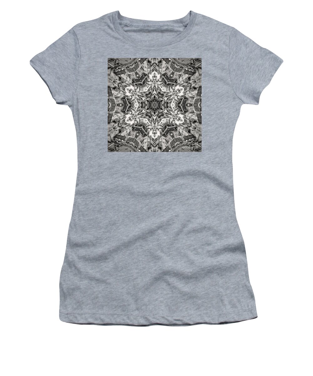 City Women's T-Shirt featuring the digital art Structural Sepia City by Phil Perkins