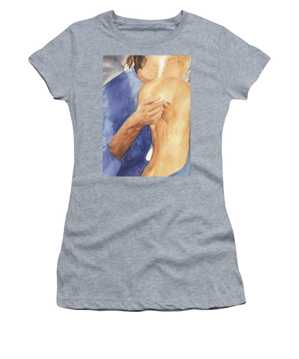 Lovers Women's T-Shirt featuring the painting Study of Lovers by Vicki Housel