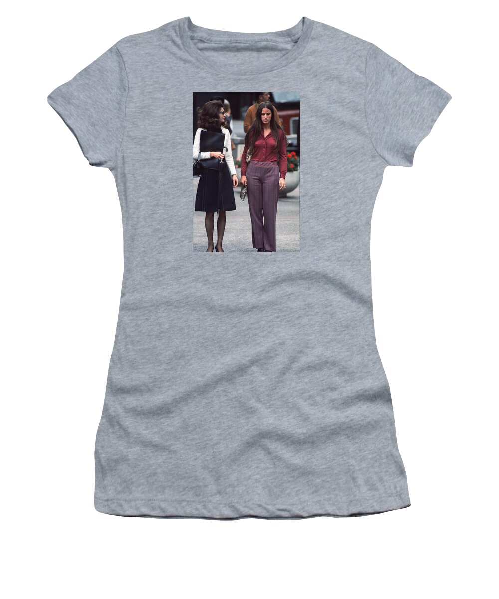 Actions Women's T-Shirt featuring the photograph Stylish Dayton's shoppers by Mike Evangelist