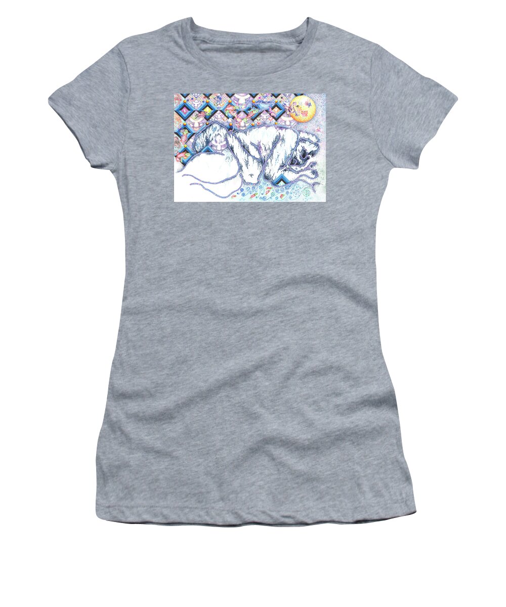 Alfredo Arreguin Women's T-Shirt featuring the drawing Suenos de Invierno Winter Dreams by Doug Johnson