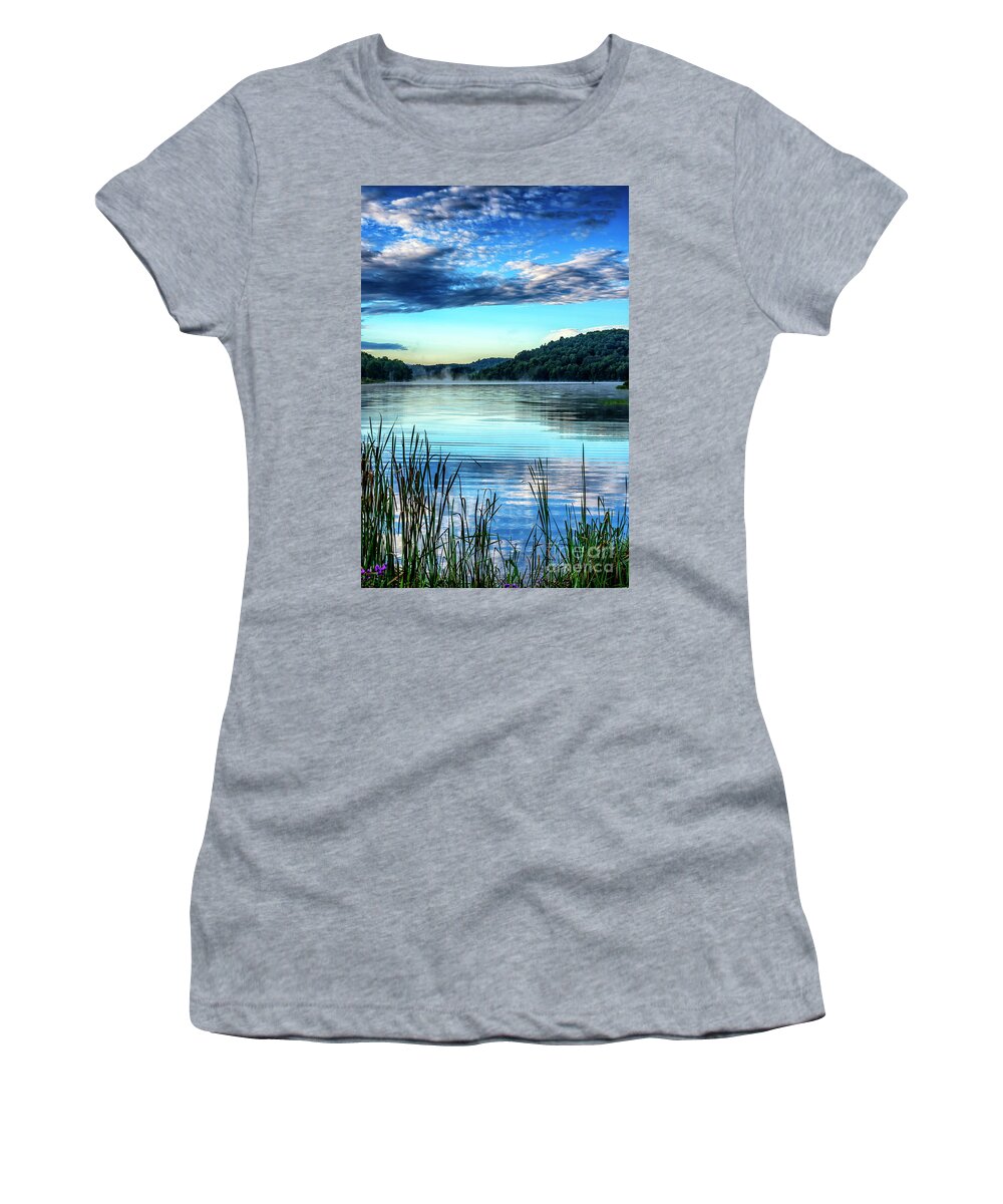 Big Ditch Lake Women's T-Shirt featuring the photograph Summer Morning on the Lake by Thomas R Fletcher
