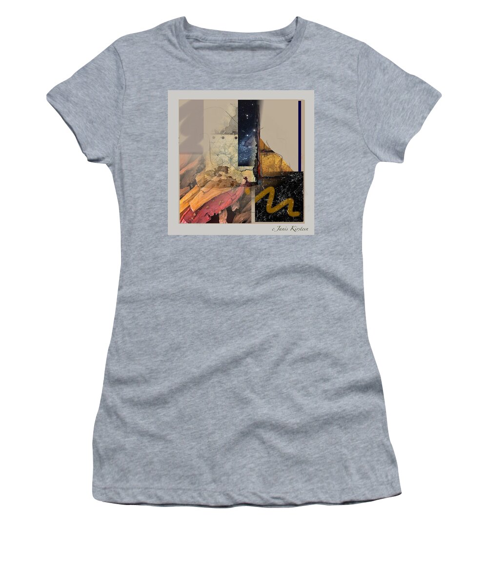 Mixed Media Women's T-Shirt featuring the mixed media Summer Night 1 by Janis Kirstein