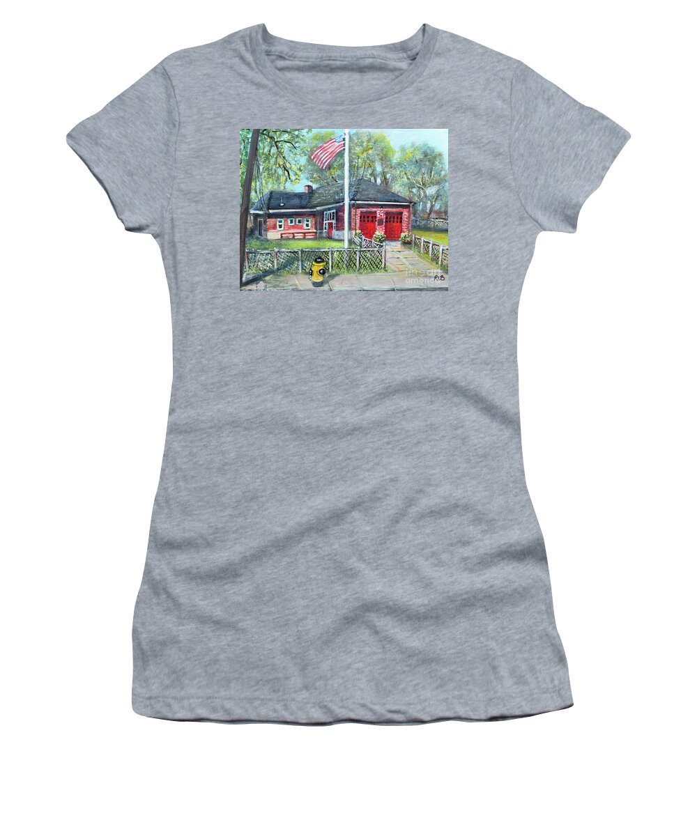Waltham Women's T-Shirt featuring the painting Summer Sunday at E4 by Rita Brown