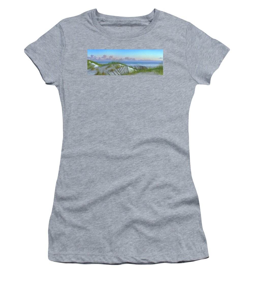 Ocean Women's T-Shirt featuring the painting Summertime by Mike Brown