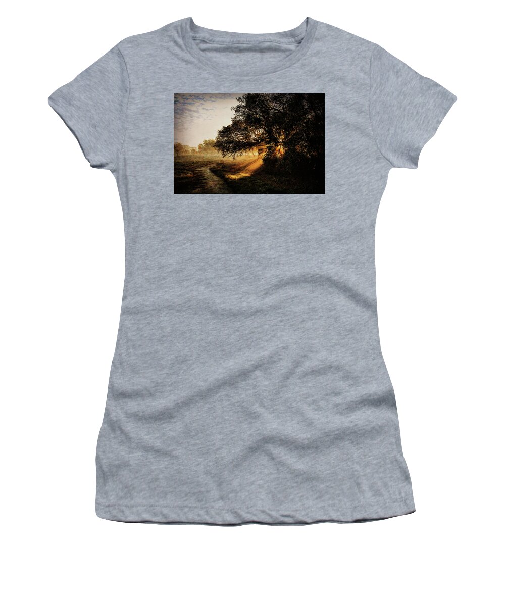 Beam Women's T-Shirt featuring the photograph Sunbeam Sunrise by Pete Rems