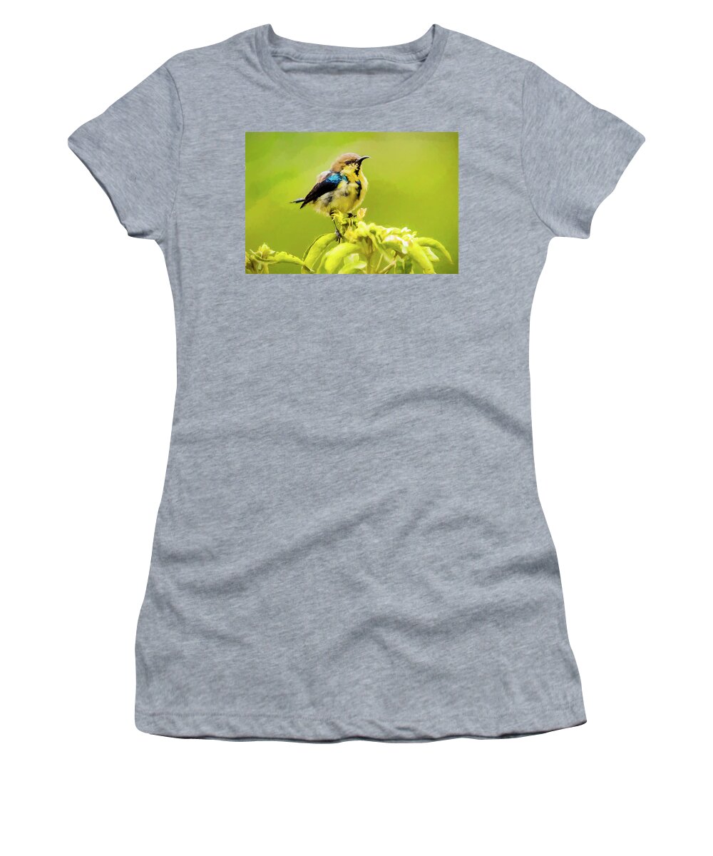 Bird Women's T-Shirt featuring the digital art Sunbird by Pravine Chester