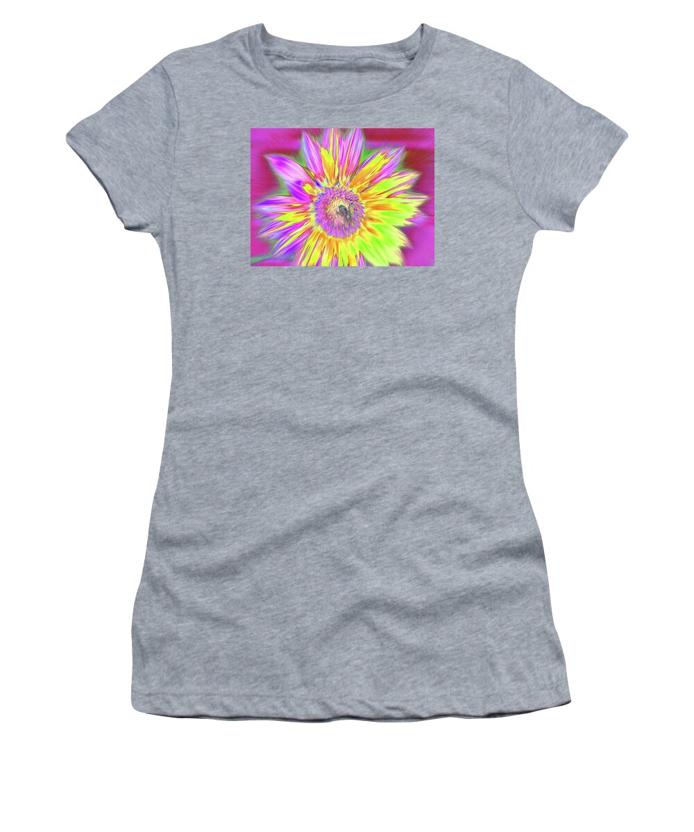 Sunflowers Women's T-Shirt featuring the photograph Sunbuzzy by Cris Fulton