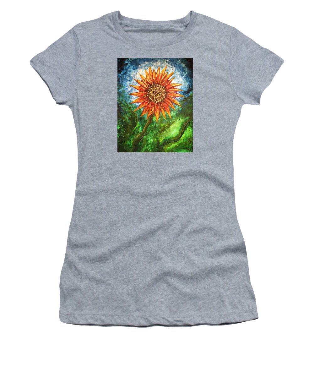 Sunflower Women's T-Shirt featuring the painting Sunflower Joy by Michelle Pier