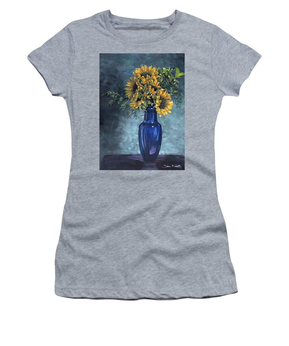 Sunflower Women's T-Shirt featuring the painting Sunflowers by John Neeve