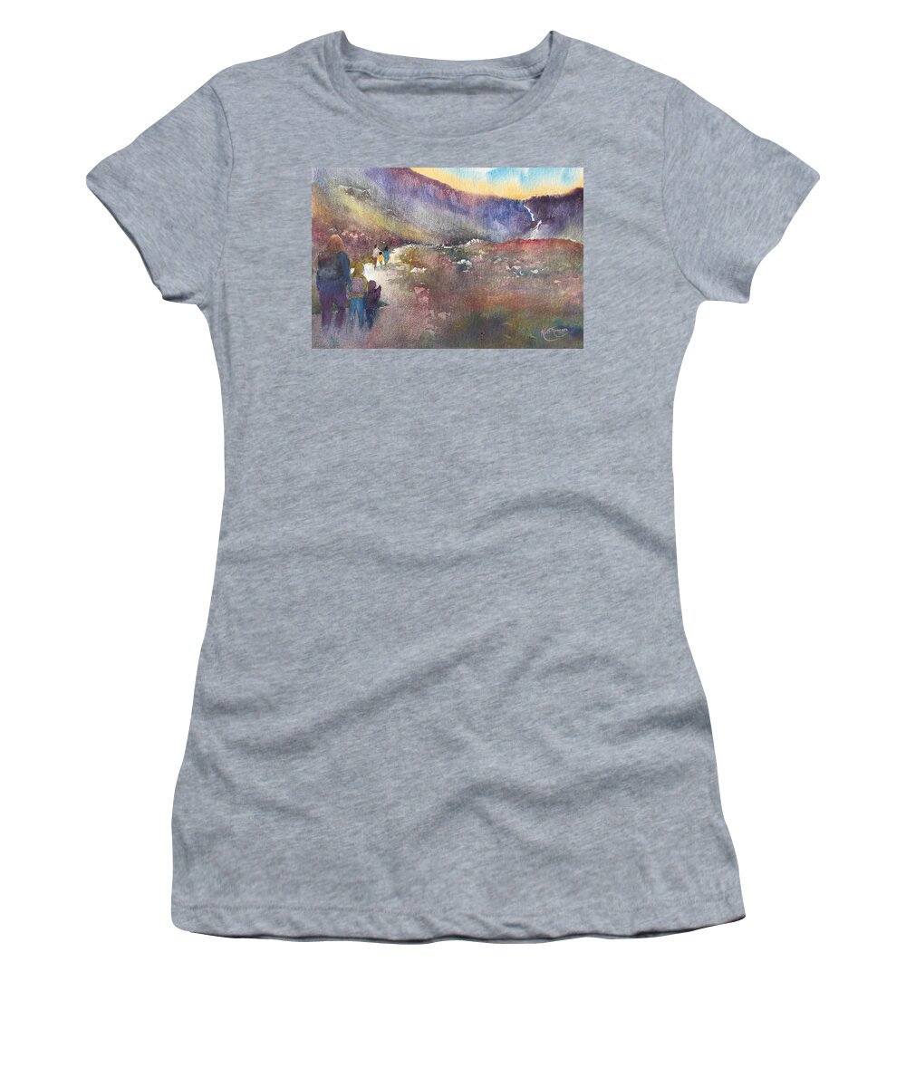 Landscape Women's T-Shirt featuring the painting Sunlight and Shadows by Keith Thompson