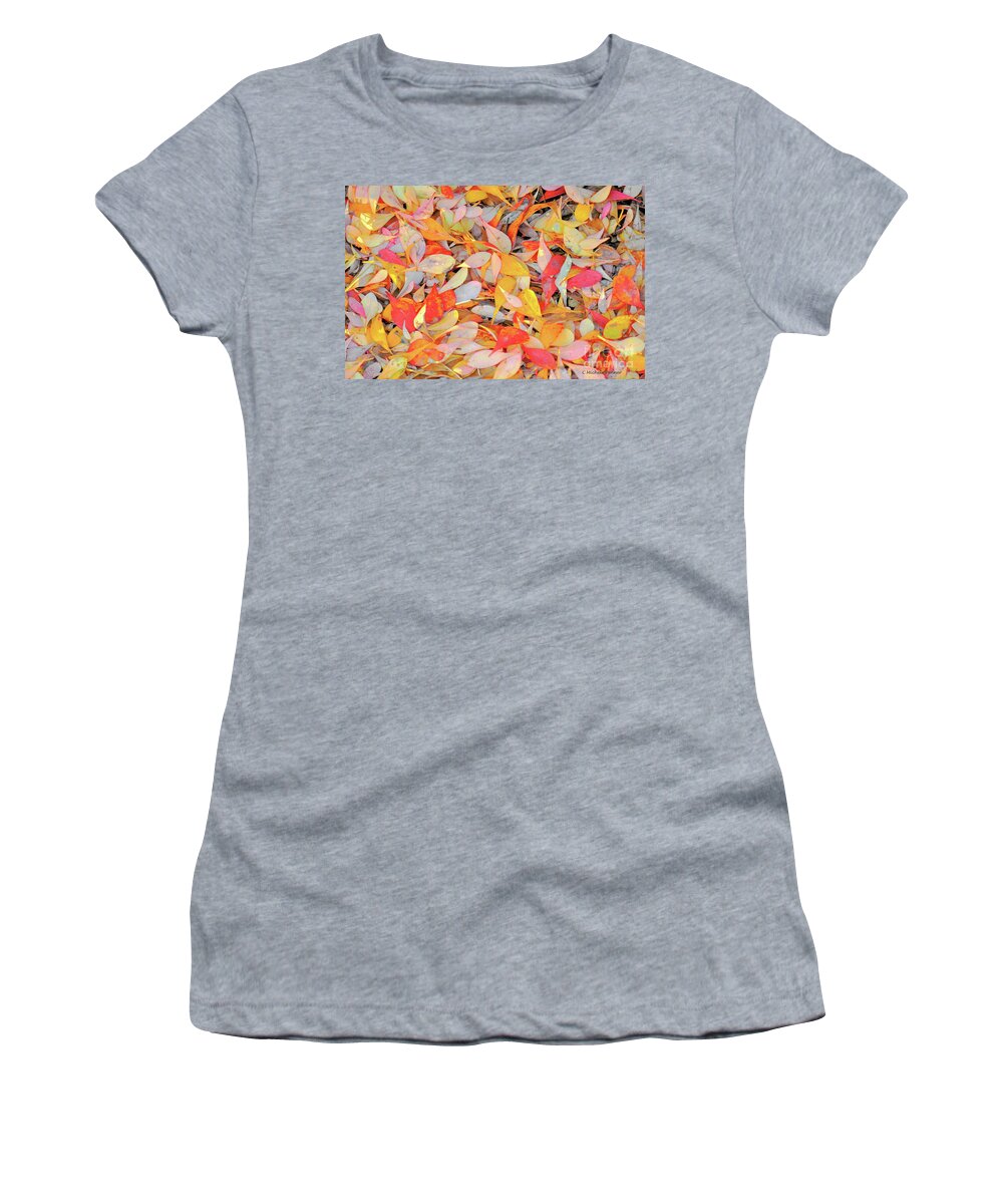 Berberis Vulgaris Women's T-Shirt featuring the photograph Sunlight on Barberry Leaves by Michele Penner