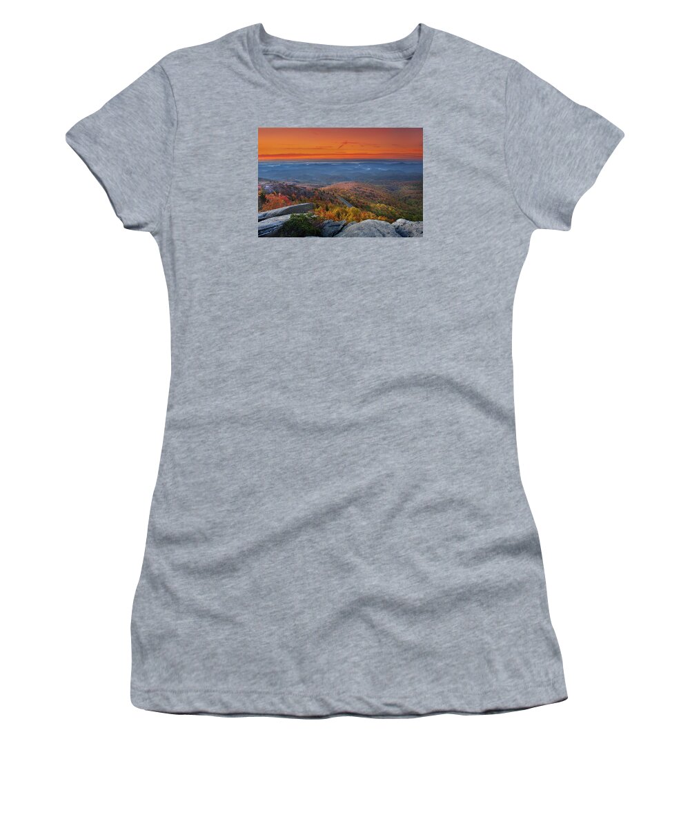 Fall Women's T-Shirt featuring the photograph Sunrise on Rough Ridge by Ken Barrett