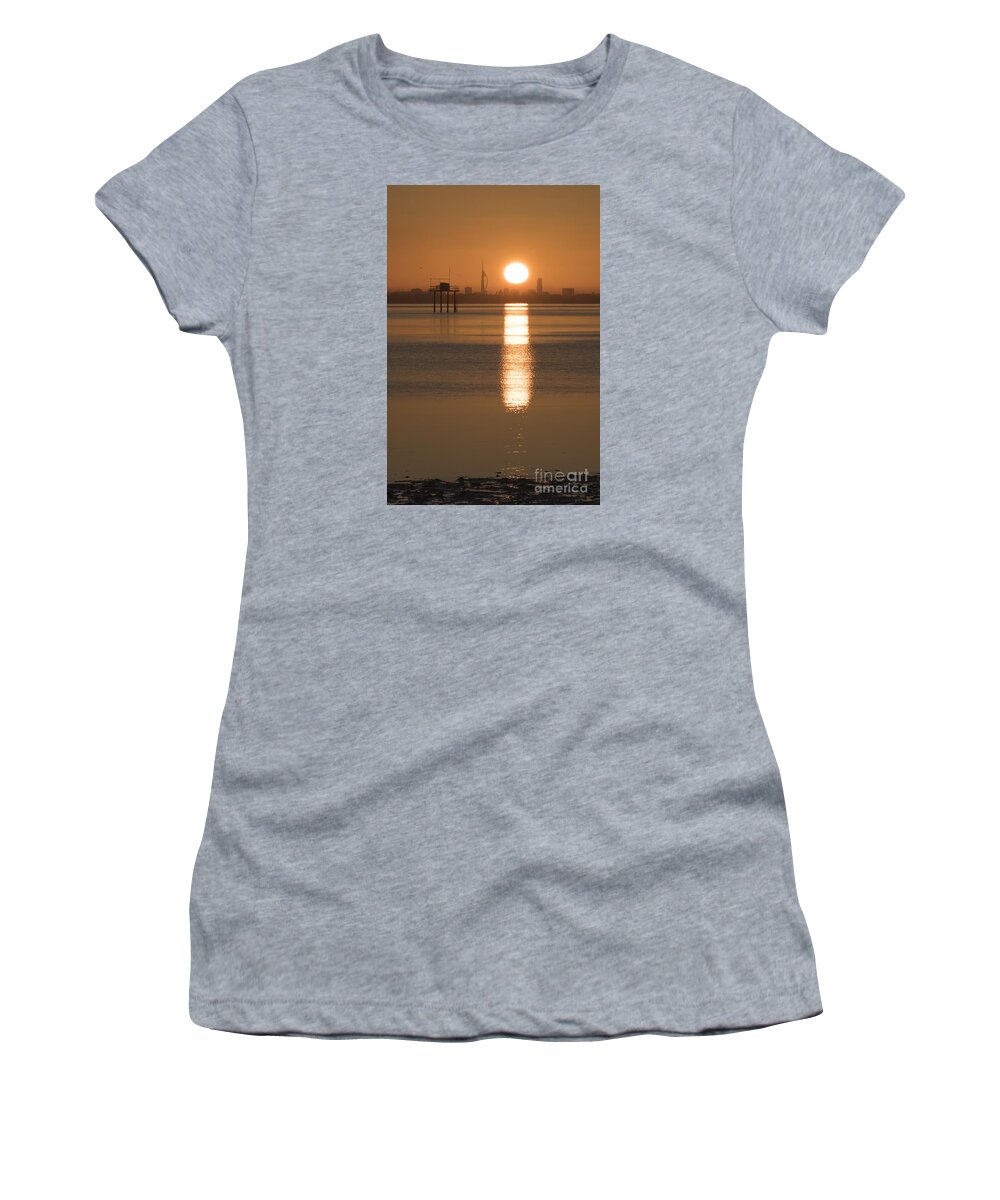 Sun Women's T-Shirt featuring the photograph Sunrise over Portsmouth by Clayton Bastiani