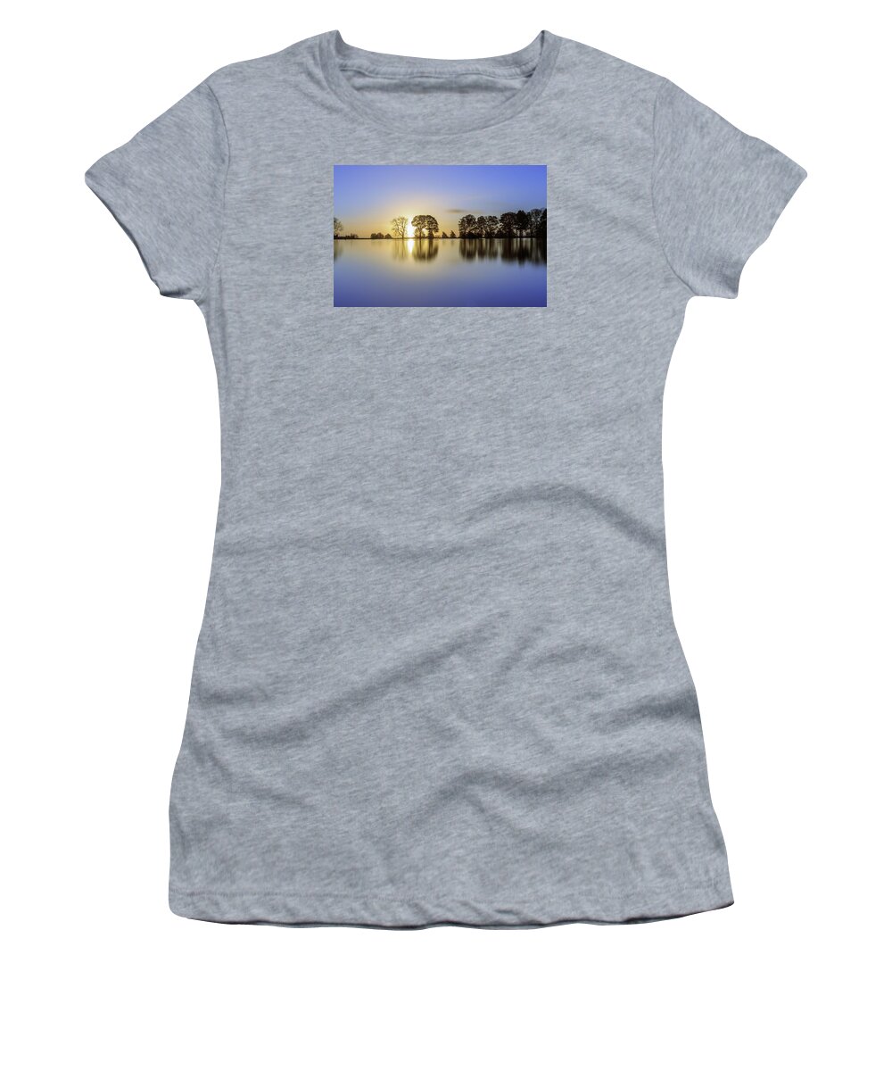 Sunrise Women's T-Shirt featuring the photograph Sunrise reflection by Chris Smith