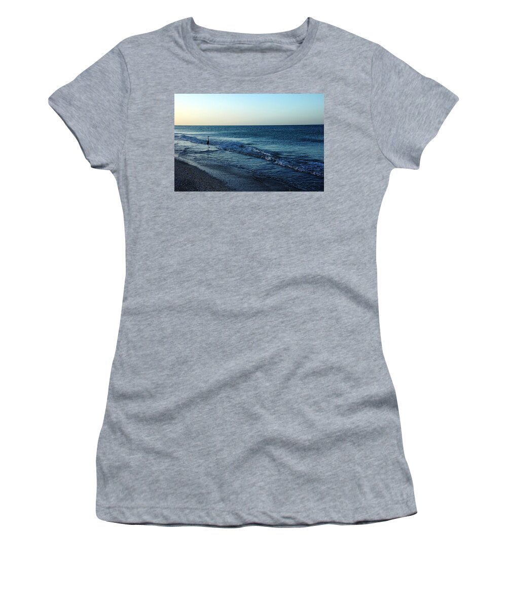 Manasota Key Women's T-Shirt featuring the photograph Sunrise Solitude by Debbie Oppermann