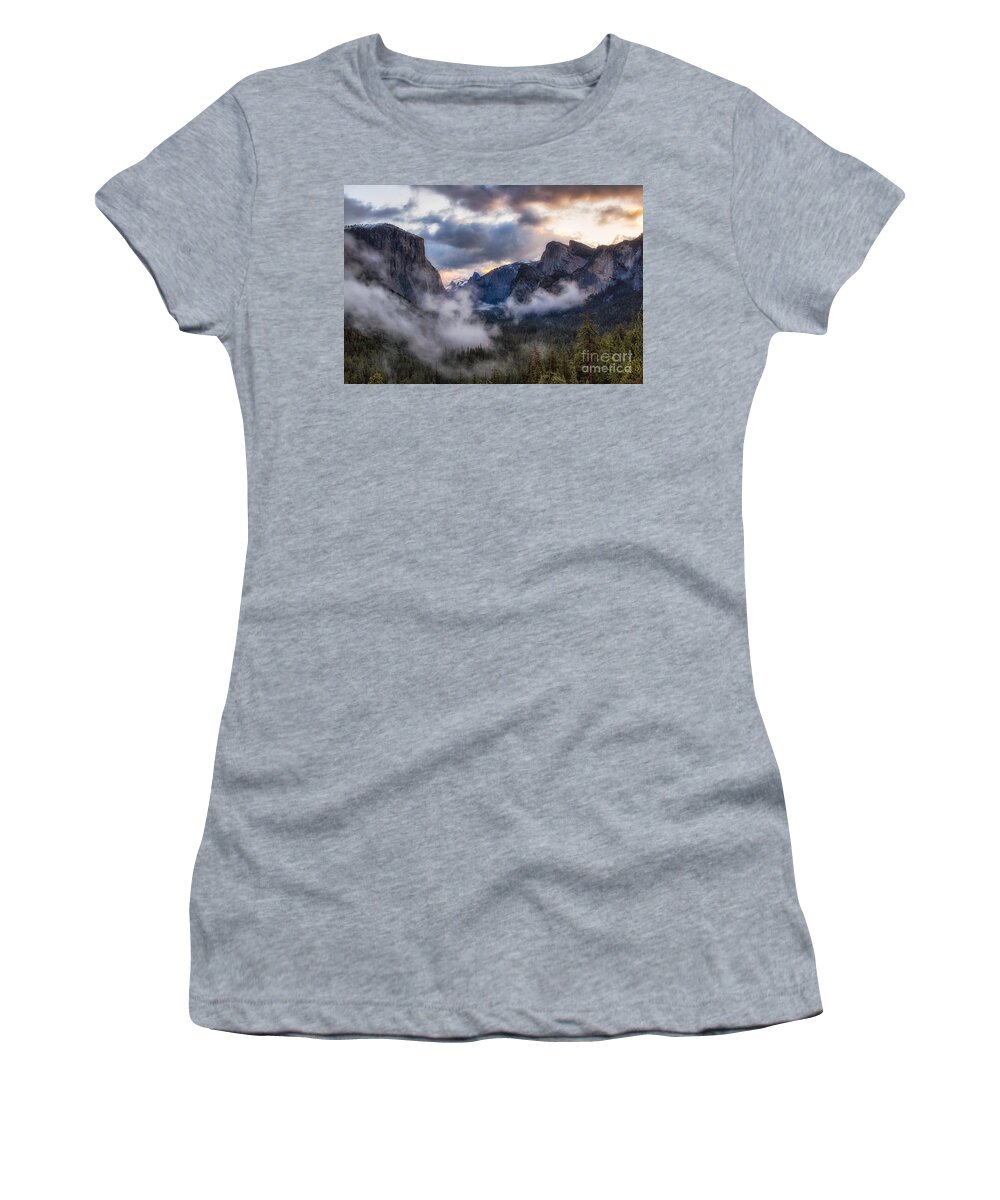 Yosemite Women's T-Shirt featuring the photograph Sunrise Yosemite by Anthony Michael Bonafede