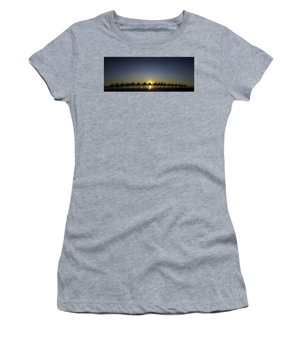 Broome Women's T-Shirt featuring the photograph Sunset at Cable Beach by Chris Cousins