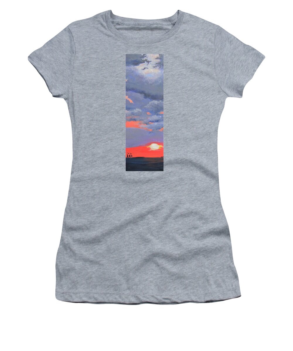 Sunset Women's T-Shirt featuring the painting Sunset Celebration by Anne Marie Brown
