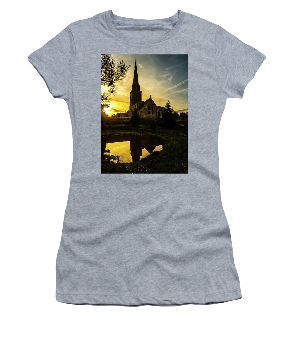 Sunset Women's T-Shirt featuring the photograph Sunset Church by Nick Bywater