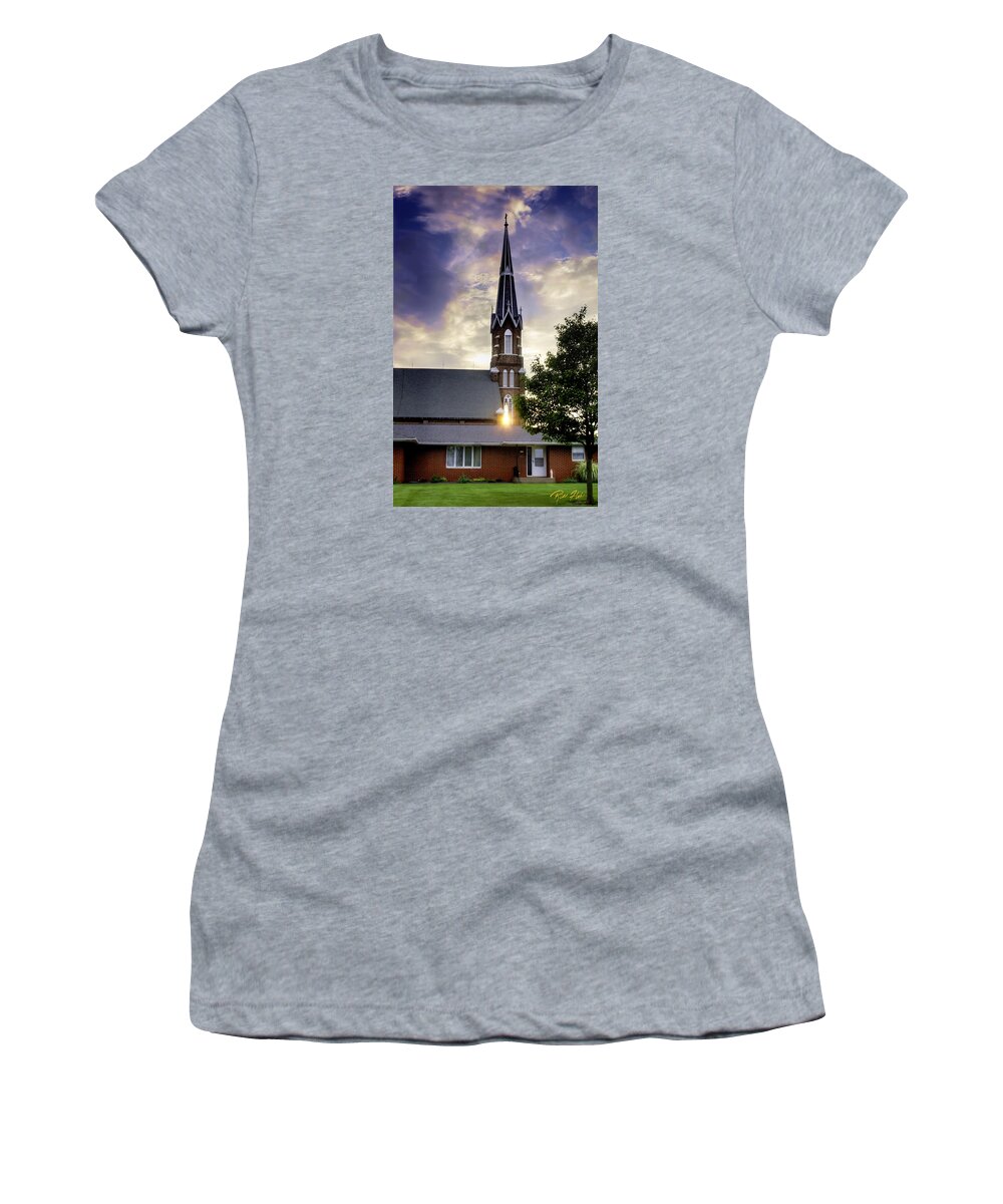 Buildings Women's T-Shirt featuring the photograph Sunset Church by Rikk Flohr