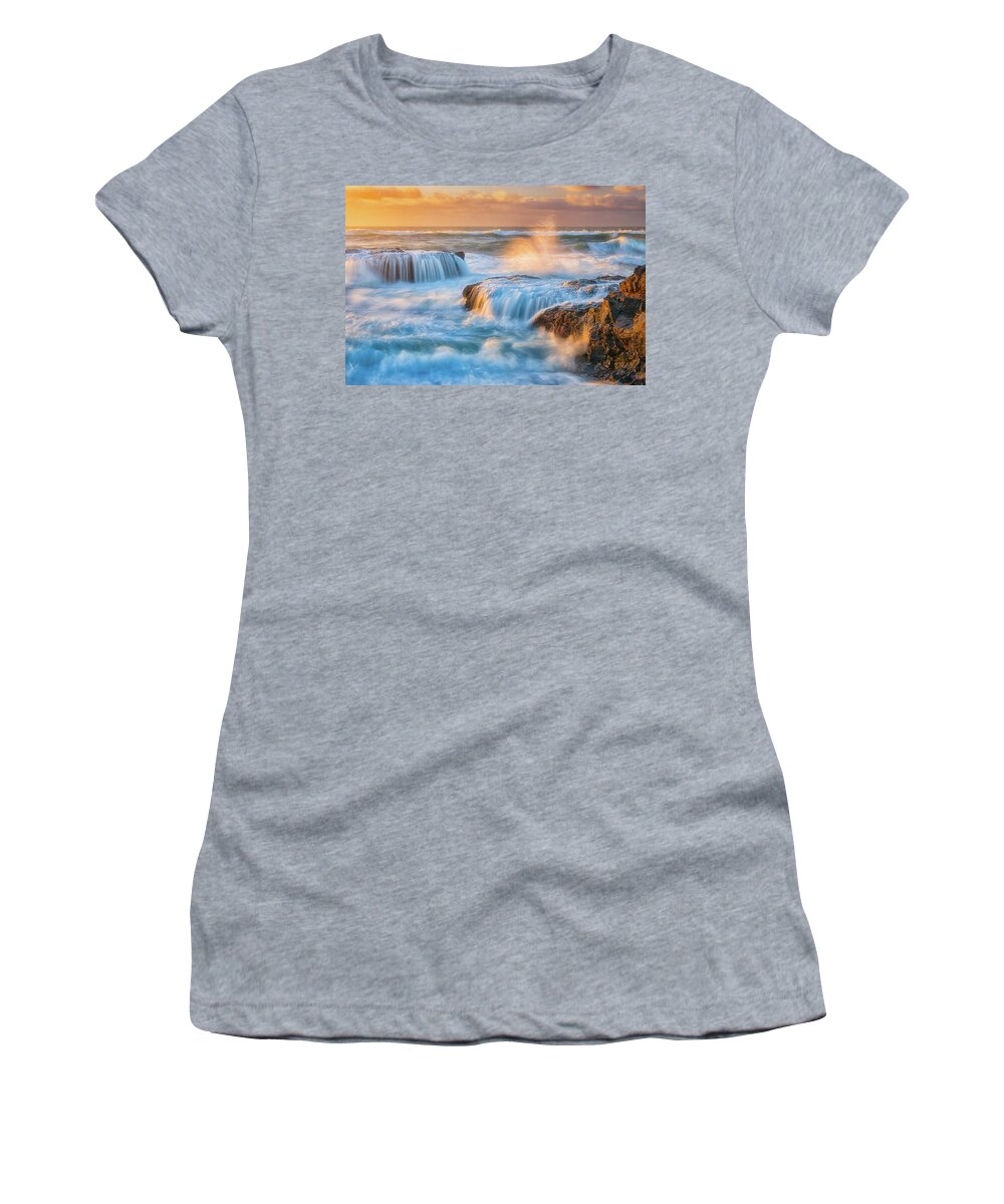Ocean Women's T-Shirt featuring the photograph Sunset Fury by Darren White