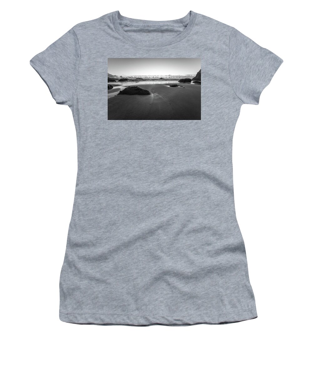 Oregon Women's T-Shirt featuring the photograph Sunset in Black and White by Jedediah Hohf